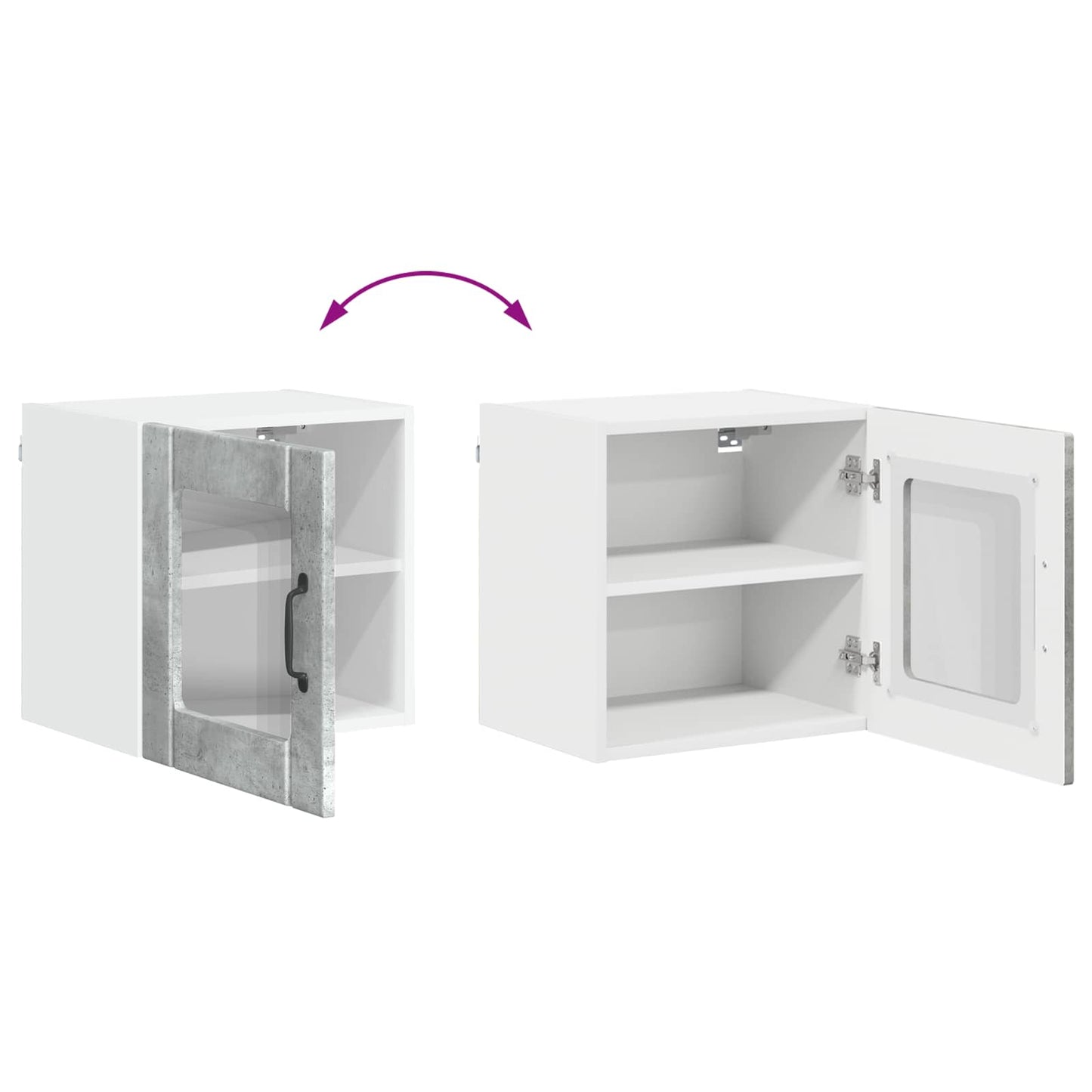 vidaXL Küchenschrank Lucca 2 pcs Beton Grau 40 x 31 x 40 cm