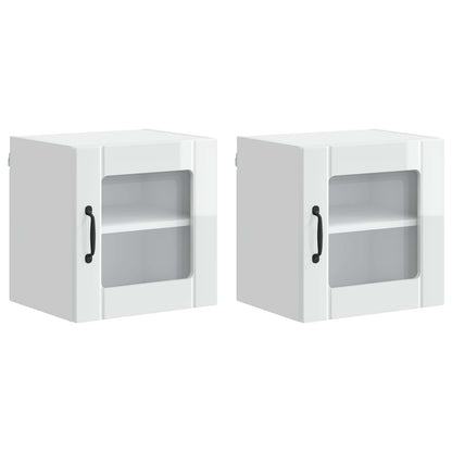 vidaXL Küchenschrank 2 pcs Hochglanz Weiß 40 x 31 x 40 cm