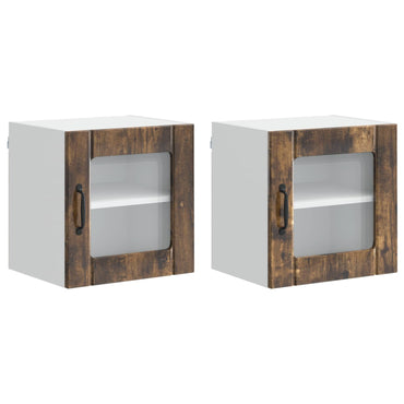 vidaXL Küchenschrank 2 pcs Geräucherte Eiche 40 x 31 x 40 cm