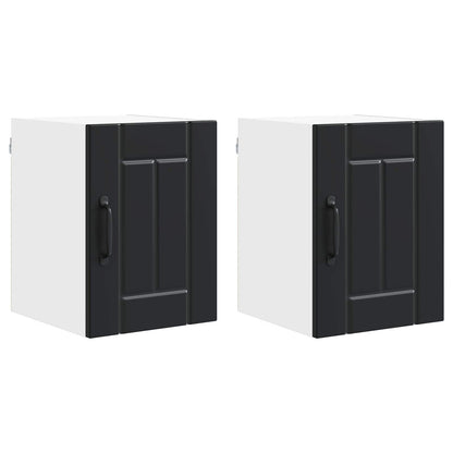 vidaXL Küchenschrank 2 pcs Schwarz 30 x 31 x 40 cm Holzwerkstoff