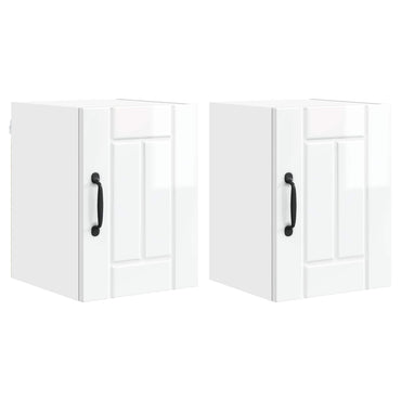 vidaXL Küchenschrank 2 pcs Hochglanz Weiß 30 x 31 x 40 cm
