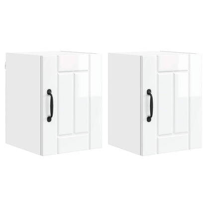 vidaXL Küchenschrank 2 pcs Hochglanz Weiß 30 x 31 x 40 cm