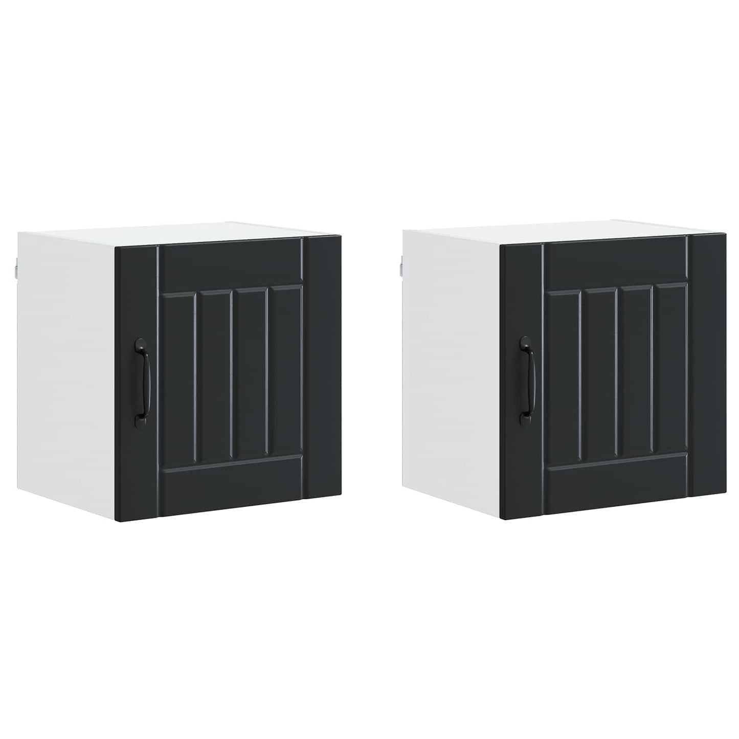 vidaXL Küchenschrank 2 pcs Schwarz 40 x 31 x 40 cm Holzwerkstoff
