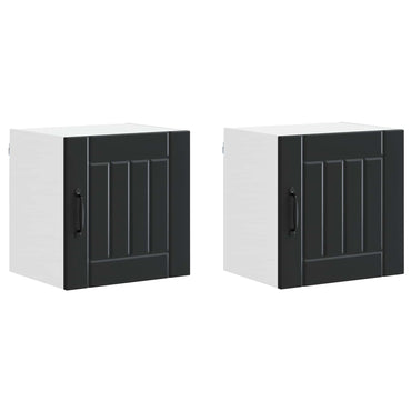 vidaXL Küchenschrank 2 pcs Schwarz 40 x 31 x 40 cm Holzwerkstoff