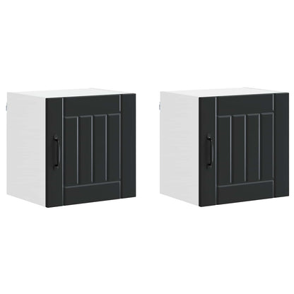 vidaXL Küchenschrank 2 pcs Schwarz 40 x 31 x 40 cm Holzwerkstoff