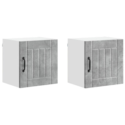 vidaXL Küchenschrank Lucca 2 pcs Beton Grau 40 x 31 x 40 cm