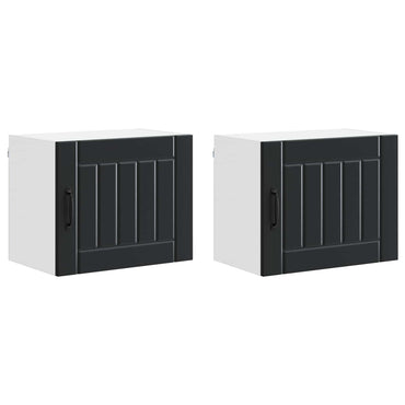 vidaXL Küchenschrank 2 pcs Schwarz 50 x 31 x 40 cm Holzwerkstoff
