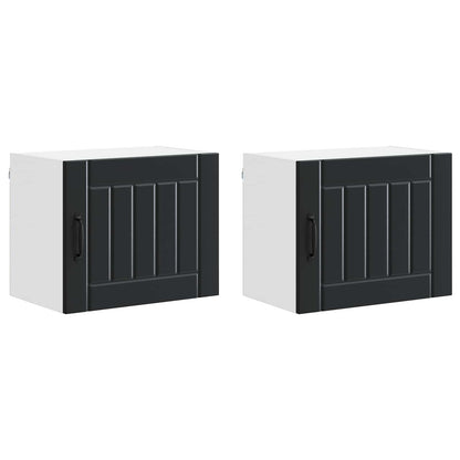vidaXL Küchenschrank 2 pcs Schwarz 50 x 31 x 40 cm Holzwerkstoff