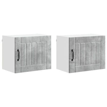 vidaXL Küchenschrank Lucca 2 pcs Beton Grau 50 x 31 x 40 cm
