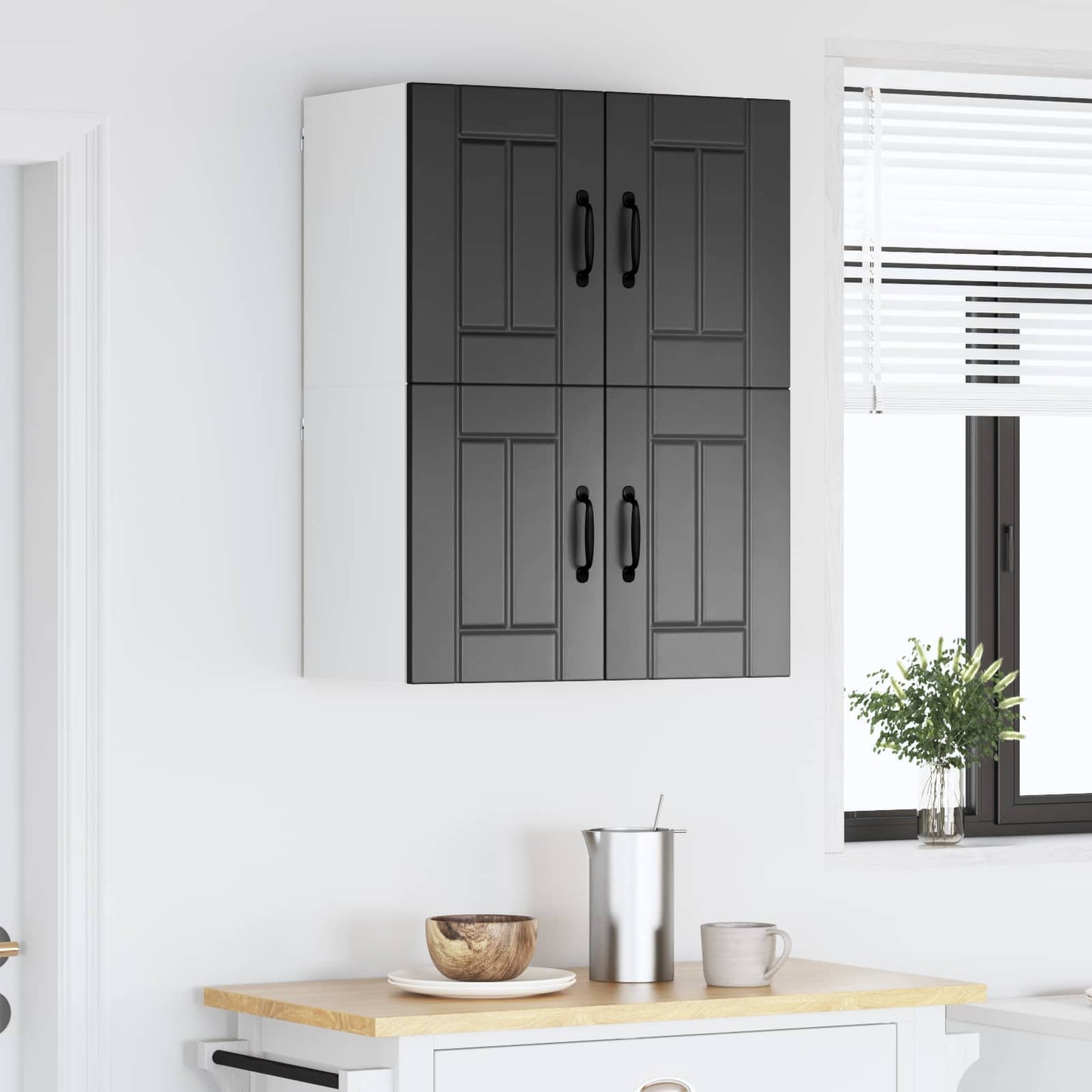 vidaXL Küchenschrank 2 pcs Schwarz 60 x 31 x 40 cm Holzwerkstoff