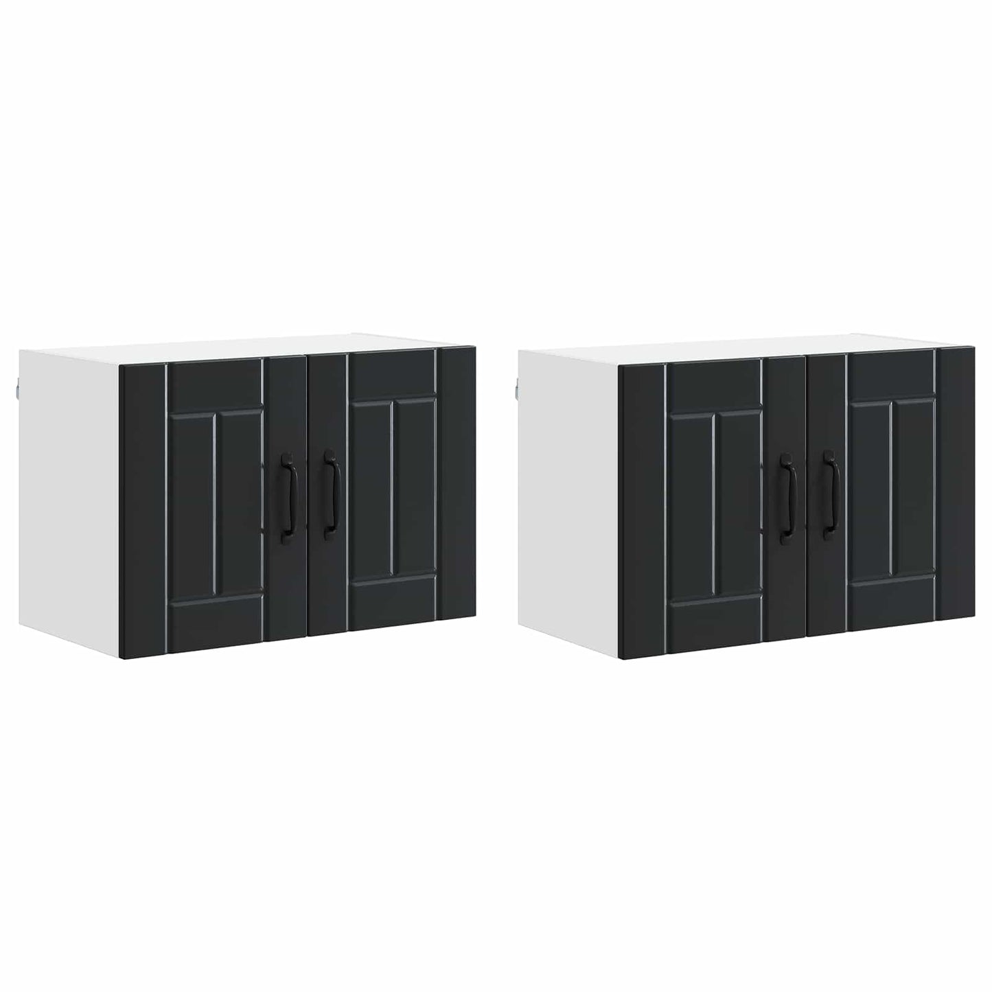 vidaXL Küchenschrank 2 pcs Schwarz 60 x 31 x 40 cm Holzwerkstoff