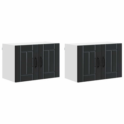 vidaXL Küchenschrank 2 pcs Schwarz 60 x 31 x 40 cm Holzwerkstoff