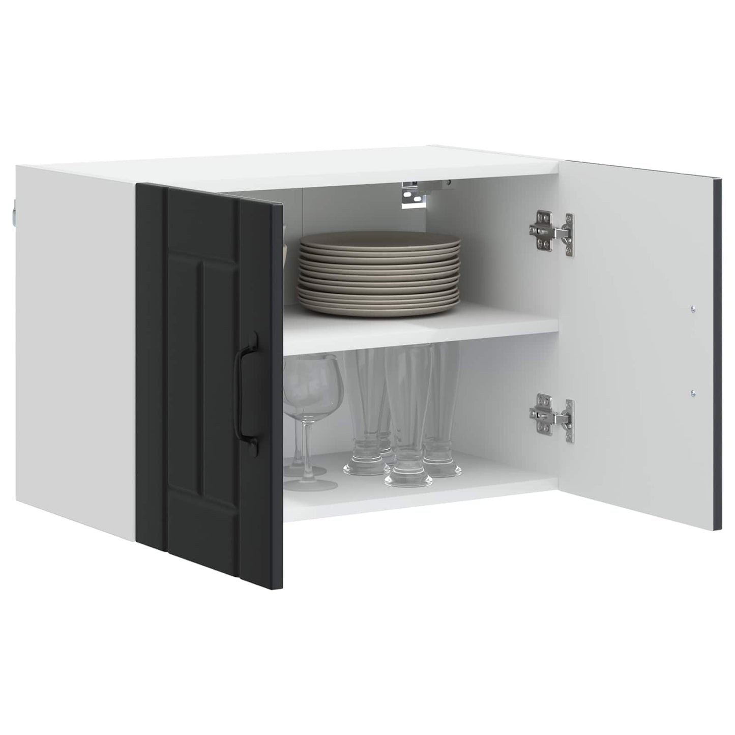 vidaXL Küchenschrank 2 pcs Schwarz 60 x 31 x 40 cm Holzwerkstoff