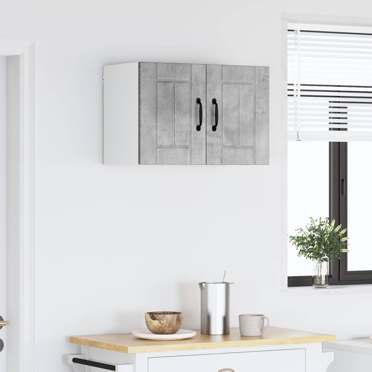 vidaXL Meuble haut de cuisine gris béton 60 x 31 x 40 cm en bois d'ingénierie
