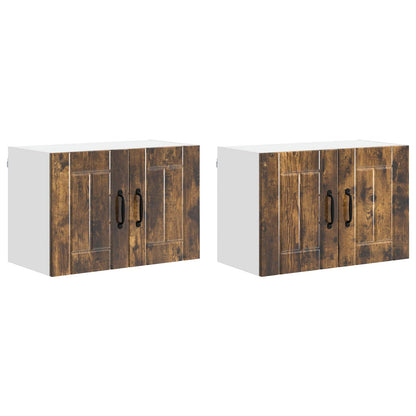 vidaXL Éléments hauts de cuisine 2 pcs Chêne fumé 60 x 31 x 40 cm