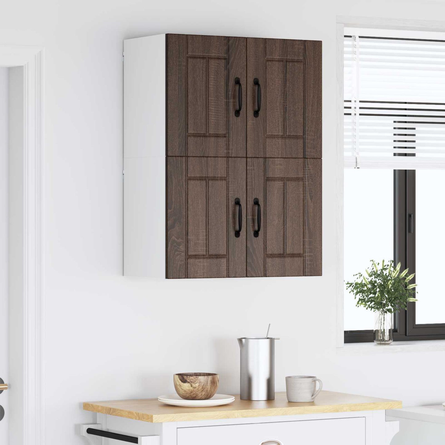 vidaXL Meubles hauts de cuisine 2 pcs Chêne marron aspect bois 60 x 31 x 40 cm