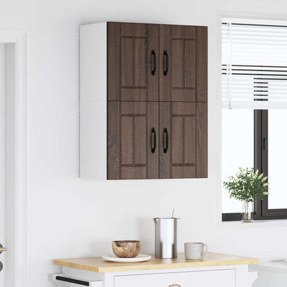 vidaXL Meubles hauts de cuisine 2 pcs Chêne marron aspect bois 60 x 31 x 40 cm