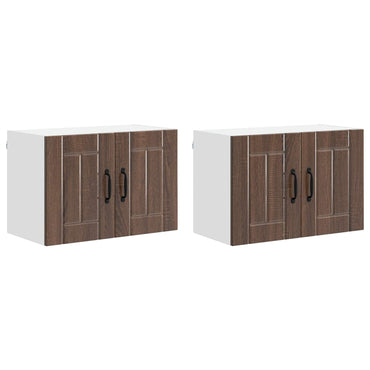 vidaXL Meubles hauts de cuisine 2 pcs Chêne marron aspect bois 60 x 31 x 40 cm