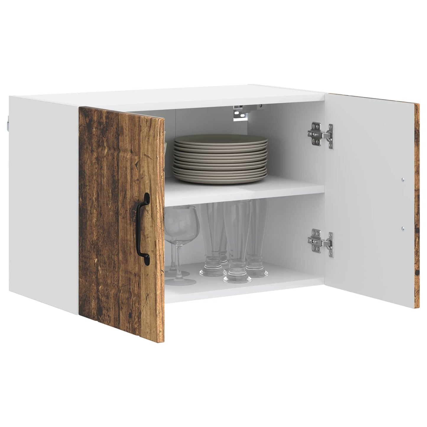 vidaXL Meuble haut de cuisine avec porte en bois de récupération 60 x 31 x 40 cm Bois d'ingénierie