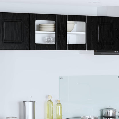 vidaXL Meuble Haut de Cuisine Noir avec Aspect Chêne 80 x 31 x 40 cm