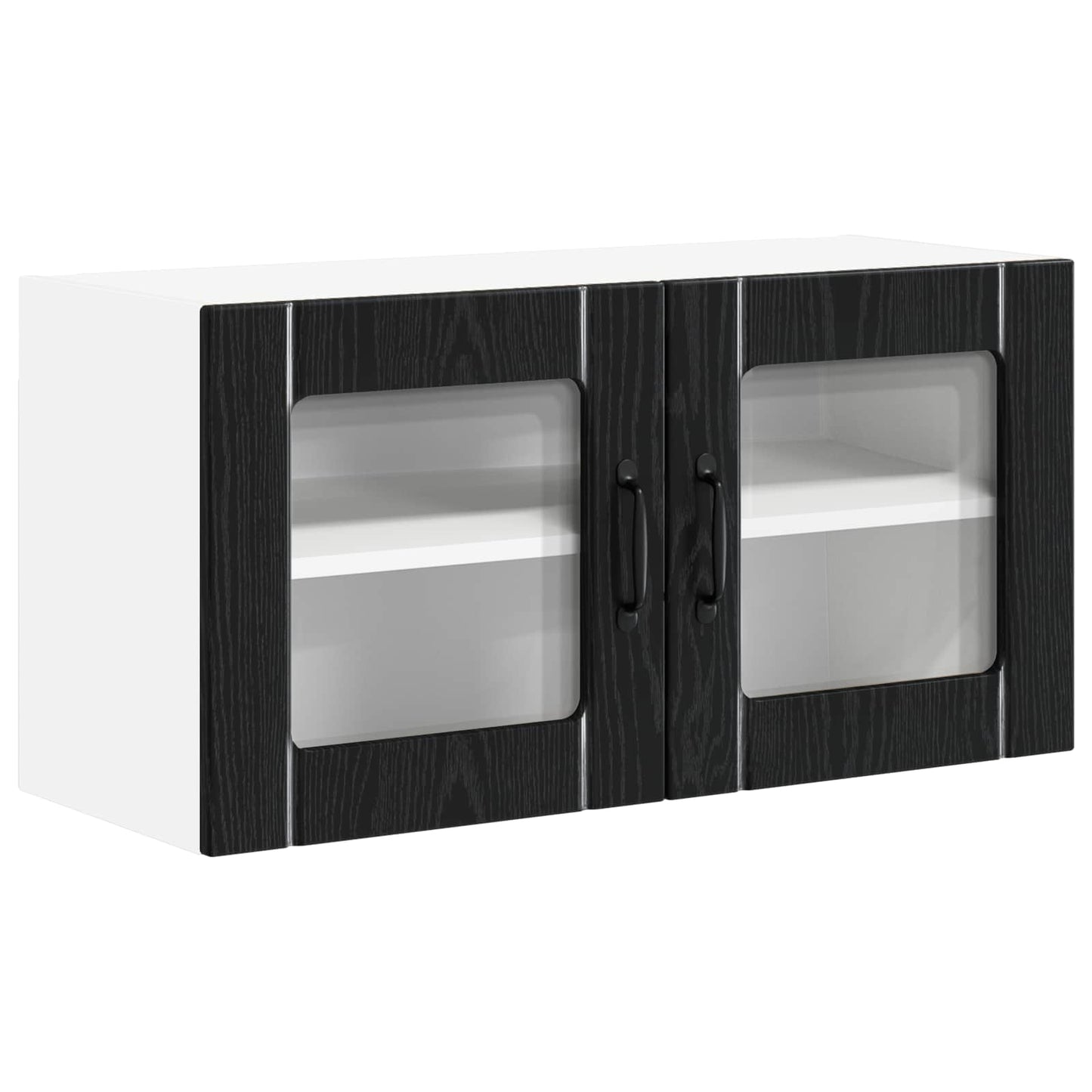 vidaXL Meuble Haut de Cuisine Noir avec Aspect Chêne 80 x 31 x 40 cm