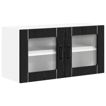 vidaXL Meuble Haut de Cuisine Noir avec Aspect Chêne 80 x 31 x 40 cm