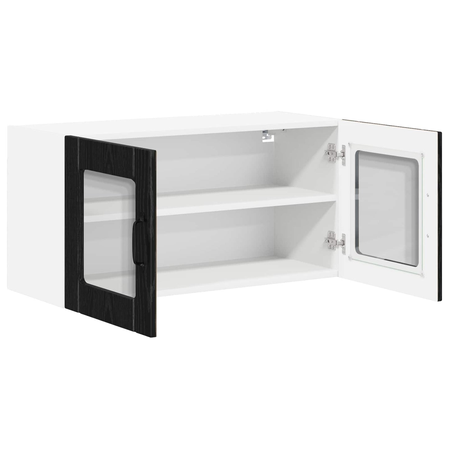 vidaXL Meuble Haut de Cuisine Noir avec Aspect Chêne 80 x 31 x 40 cm