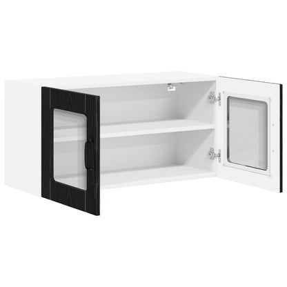 vidaXL Meuble Haut de Cuisine Noir avec Aspect Chêne 80 x 31 x 40 cm