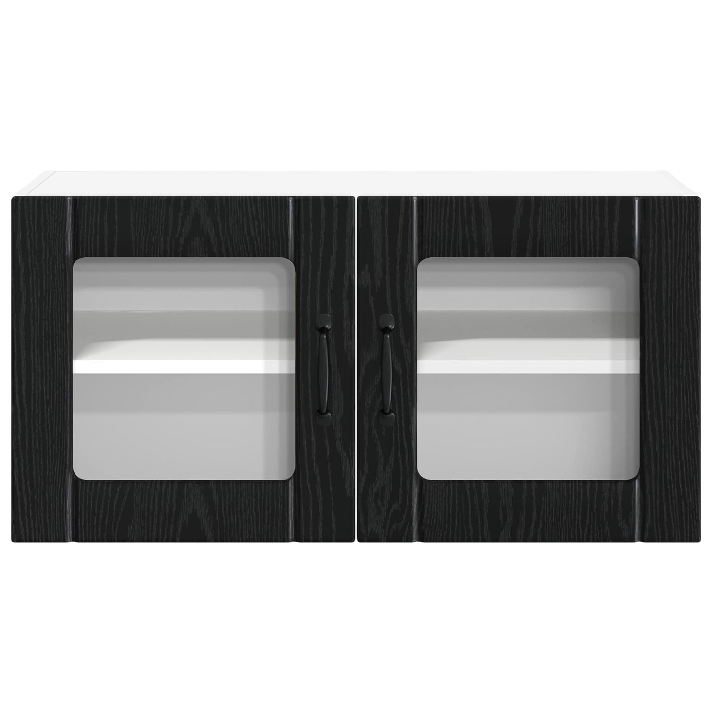 vidaXL Meuble Haut de Cuisine Noir avec Aspect Chêne 80 x 31 x 40 cm