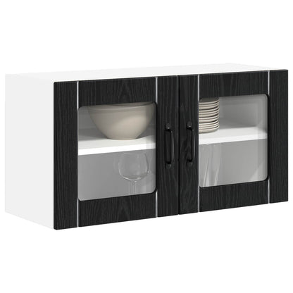 vidaXL Meuble Haut de Cuisine Noir avec Aspect Chêne 80 x 31 x 40 cm