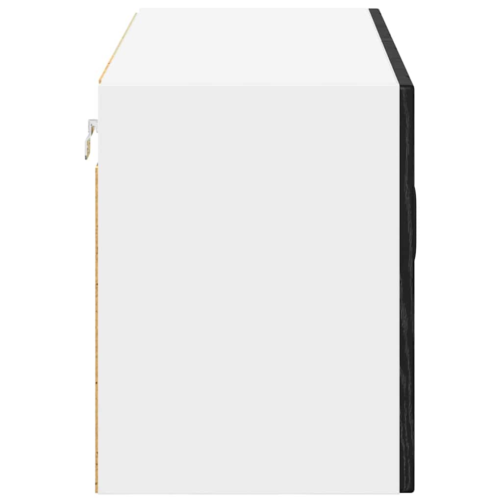 vidaXL Meuble Haut de Cuisine Noir avec Aspect Chêne 80 x 31 x 40 cm