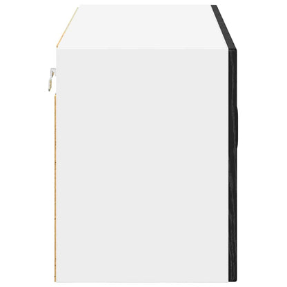 vidaXL Meuble Haut de Cuisine Noir avec Aspect Chêne 80 x 31 x 40 cm