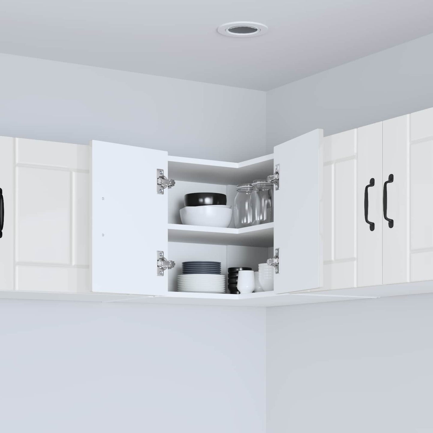 vidaXL Küchenschrank Hochglanz Weiß 57 x 57 x 40 cm Holzwerkstoff