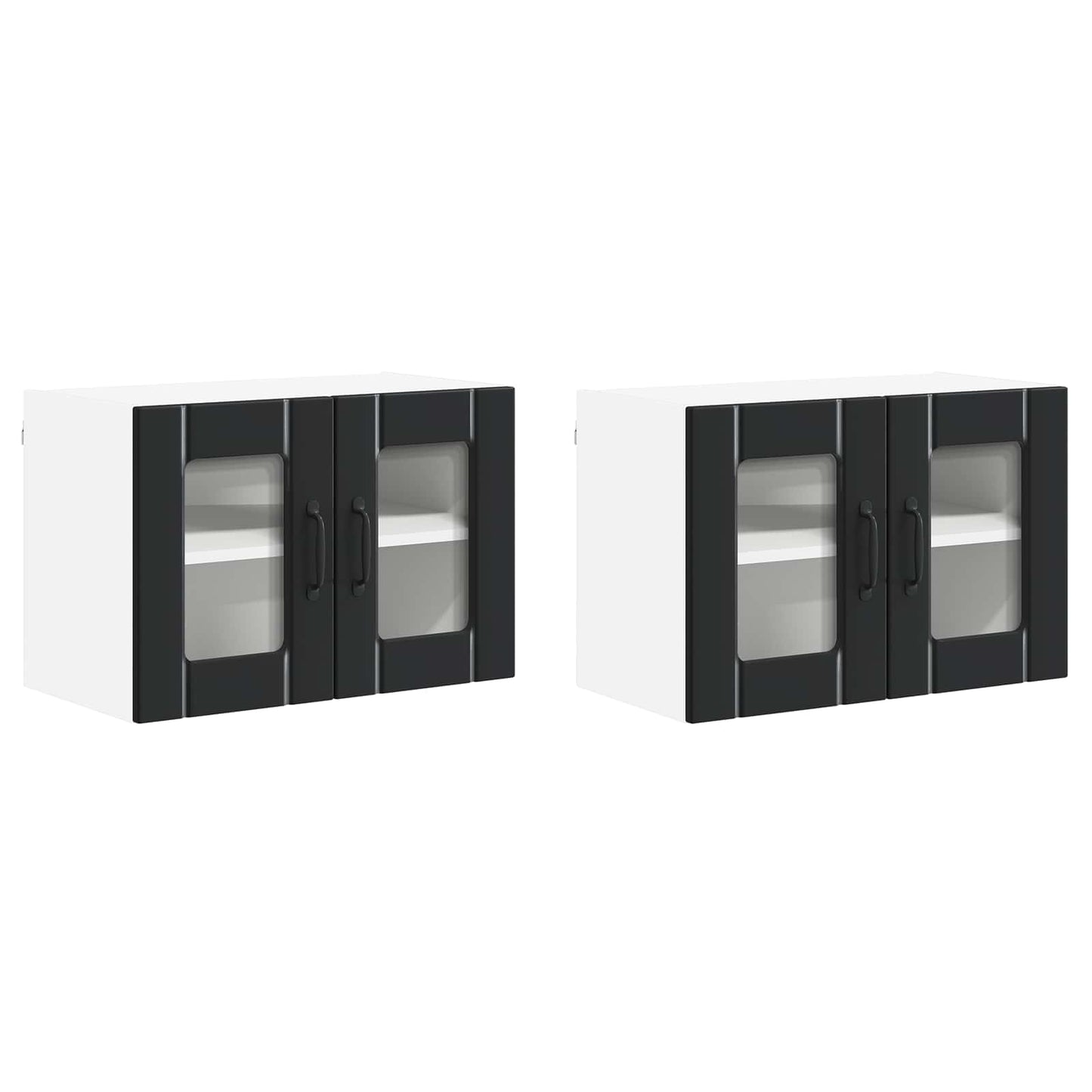 vidaXL Küchenschrank 2 pcs Schwarz 60 x 31 x 40 cm Holzwerkstoff