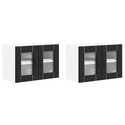 vidaXL Küchenschrank 2 pcs Schwarz 60 x 31 x 40 cm Holzwerkstoff