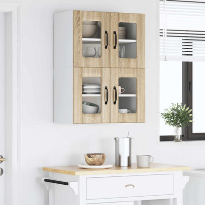 vidaXL Küchenschrank 2 pcs Sonoma-Eiche 60 x 31 x 40 cm Holzwerkstoff
