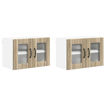 vidaXL Küchenschrank 2 pcs Sonoma-Eiche 60 x 31 x 40 cm Holzwerkstoff