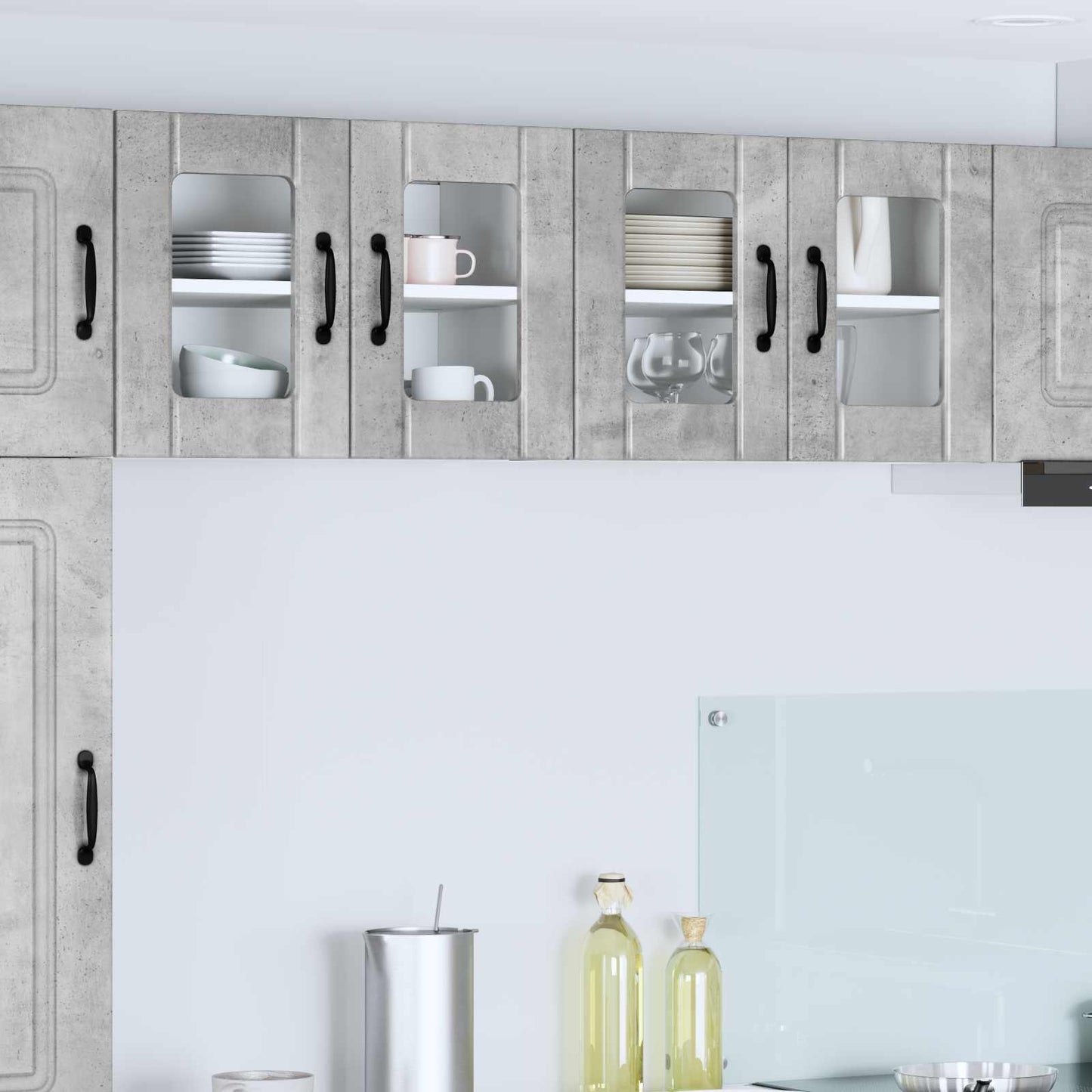 vidaXL Küchenschrank 2 pcs Beton Grau 60 x 31 x 40 cm Holzwerkstoff