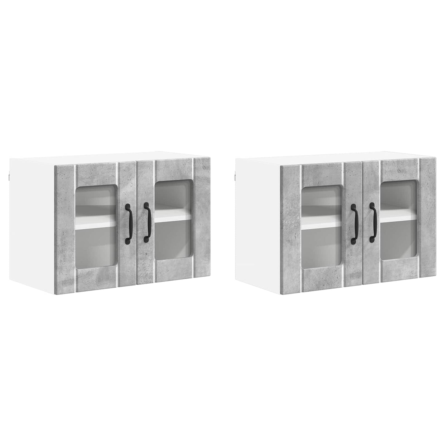 vidaXL Küchenschrank 2 pcs Beton Grau 60 x 31 x 40 cm Holzwerkstoff