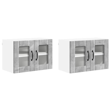 vidaXL Küchenschrank 2 pcs Beton Grau 60 x 31 x 40 cm Holzwerkstoff