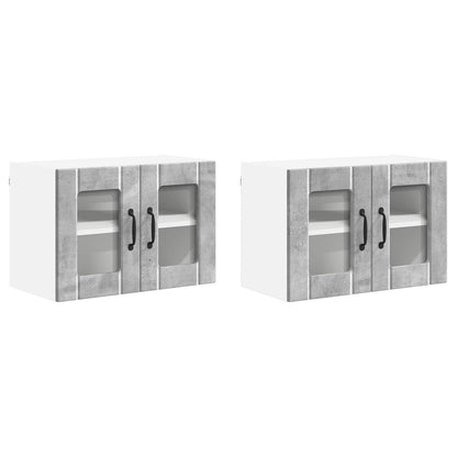vidaXL Küchenschrank 2 pcs Beton Grau 60 x 31 x 40 cm Holzwerkstoff