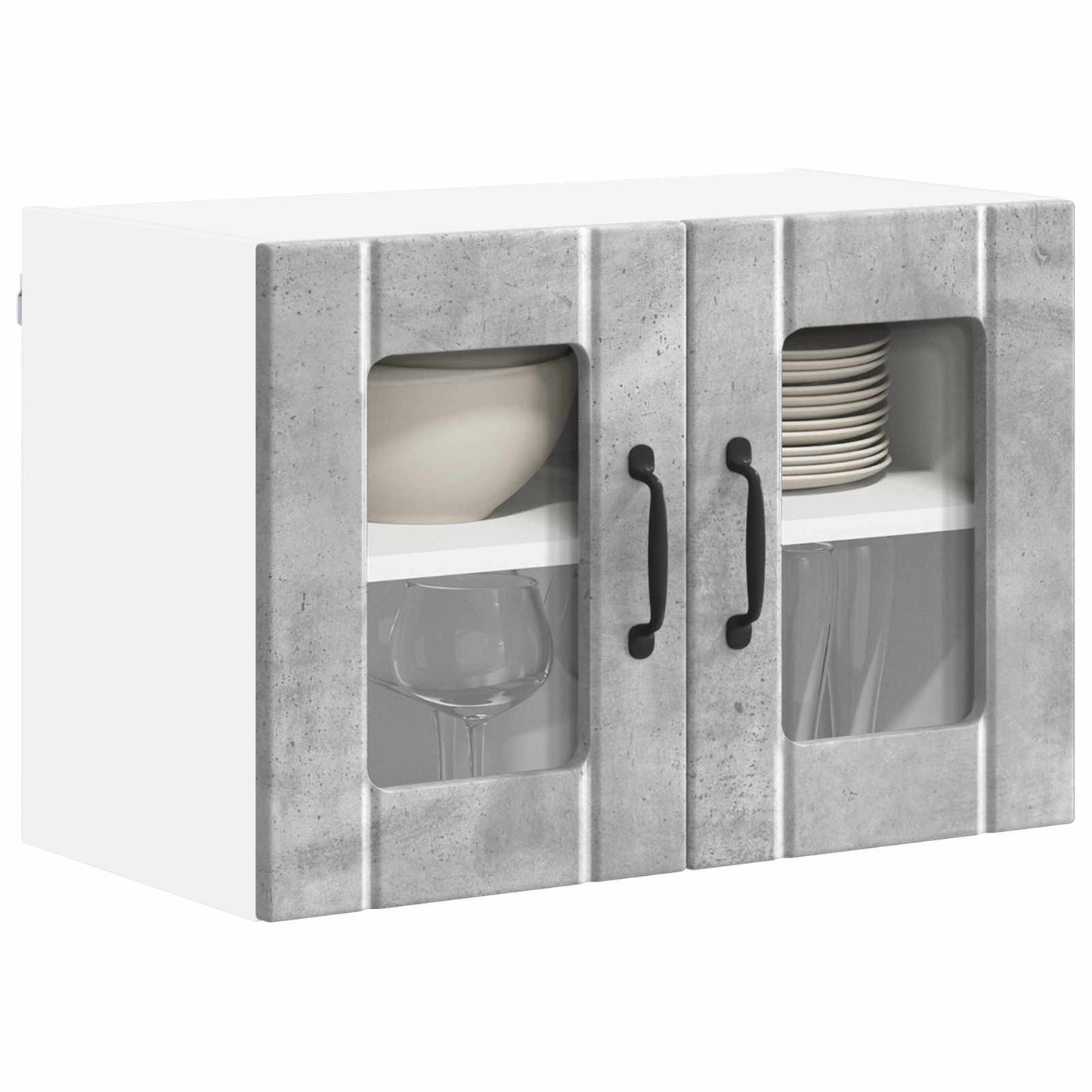 vidaXL Küchenschrank 2 pcs Beton Grau 60 x 31 x 40 cm Holzwerkstoff