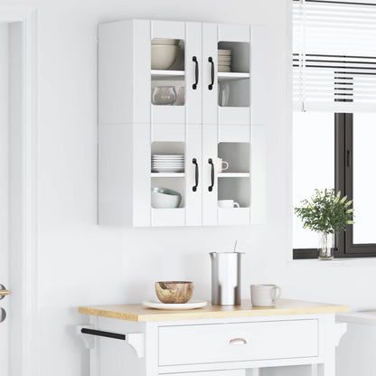 vidaXL Küchenschrank 2 pcs Hochglanz Weiß 60 x 31 x 40 cm