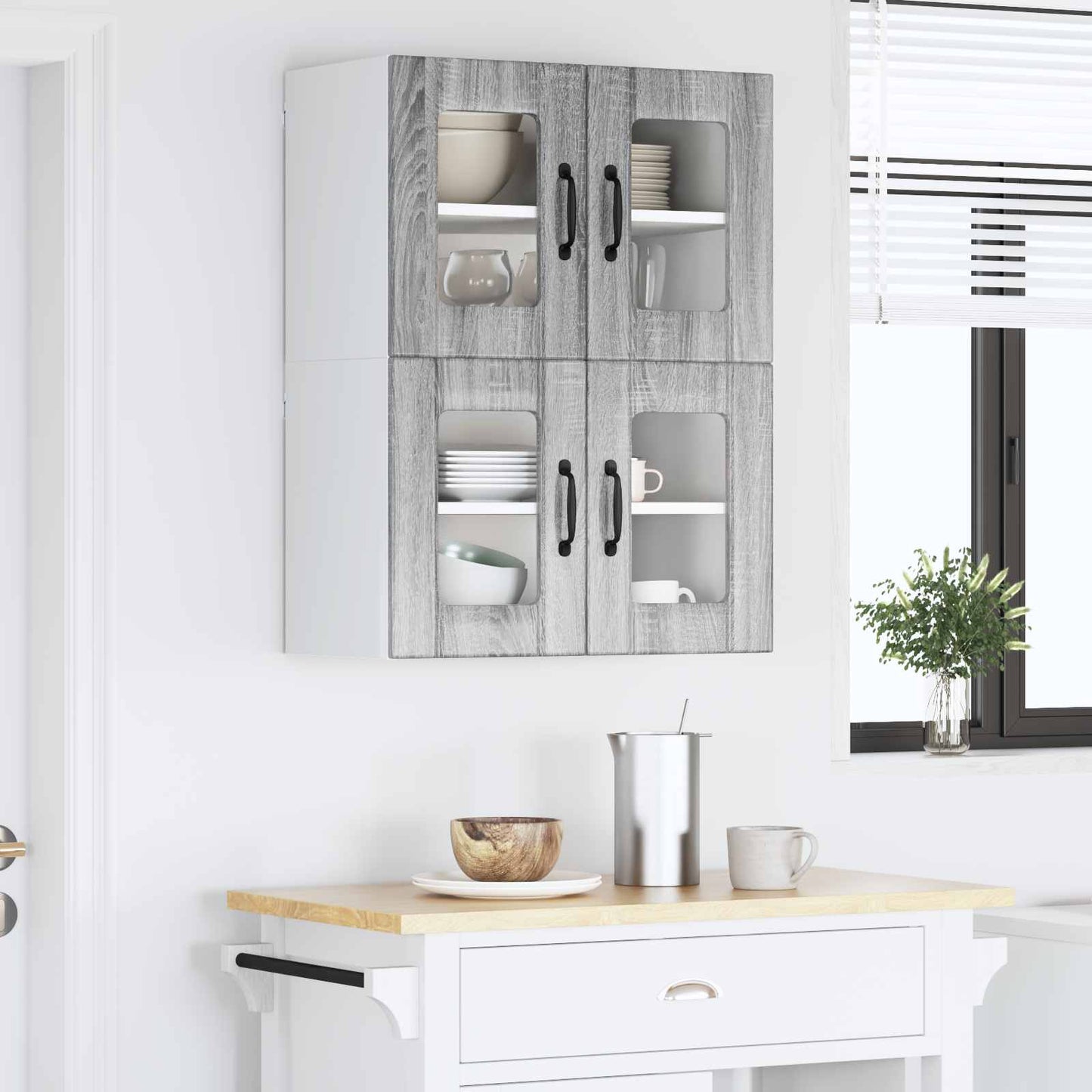 vidaXL Küchenschrank 2 pcs Graues Sonoma 60 x 31 x 40 cm Holzwerkstoff
