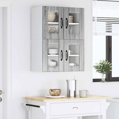 vidaXL Küchenschrank 2 pcs Graues Sonoma 60 x 31 x 40 cm Holzwerkstoff