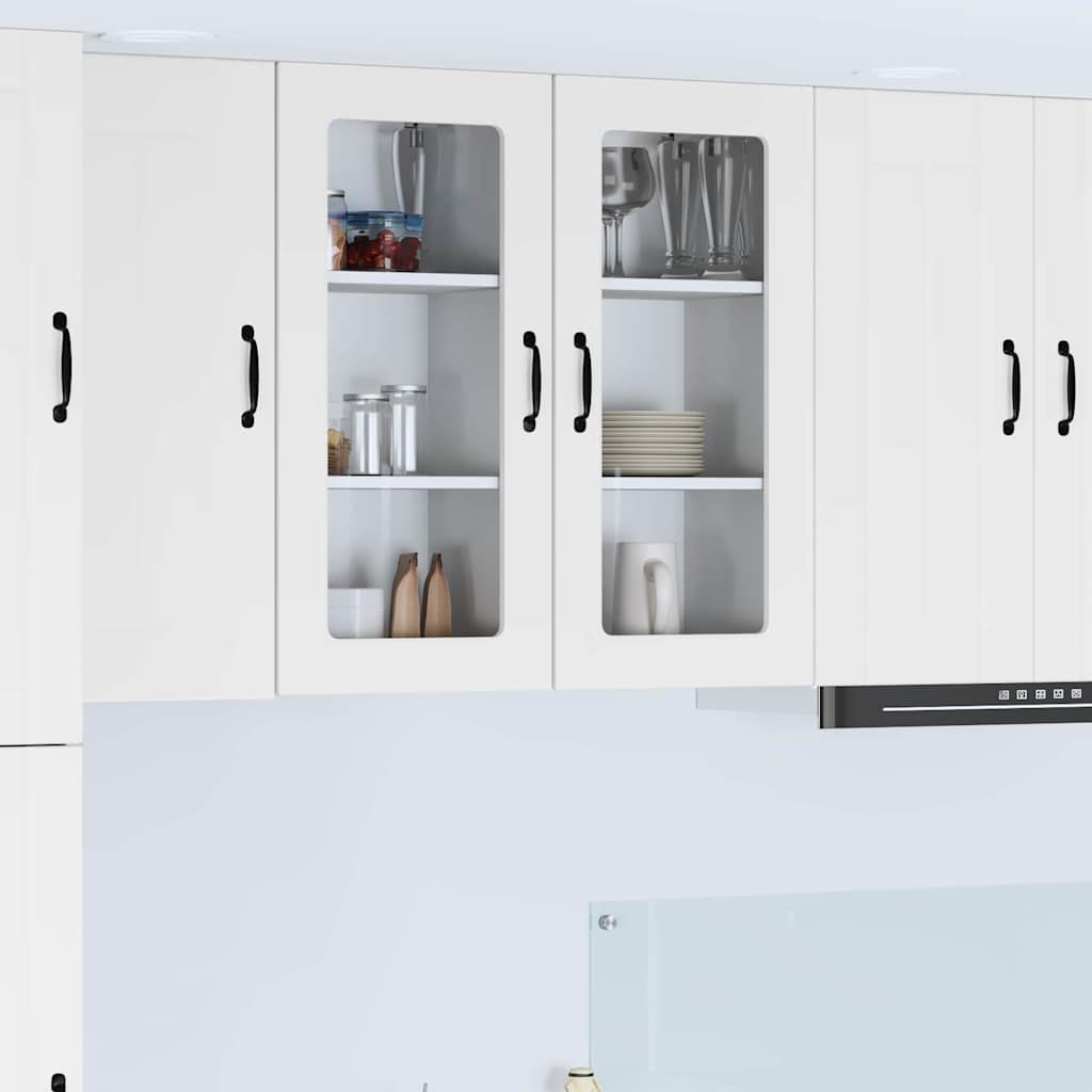 vidaXL Meuble haut de cuisine 2 pcs Blanc 40 x 31 x 80 cm Bois d'ingénierie
