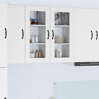 vidaXL Meuble haut de cuisine 2 pcs Blanc 40 x 31 x 80 cm Bois d'ingénierie