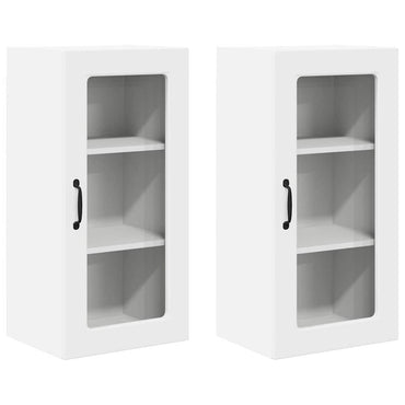 vidaXL Meuble haut de cuisine 2 pcs Blanc 40 x 31 x 80 cm Bois d'ingénierie