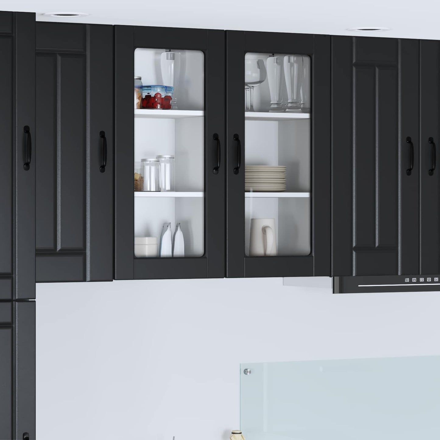 vidaXL Meuble de cuisine 2 pcs Noir 40 x 31 x 80 cm Bois d'ingénierie