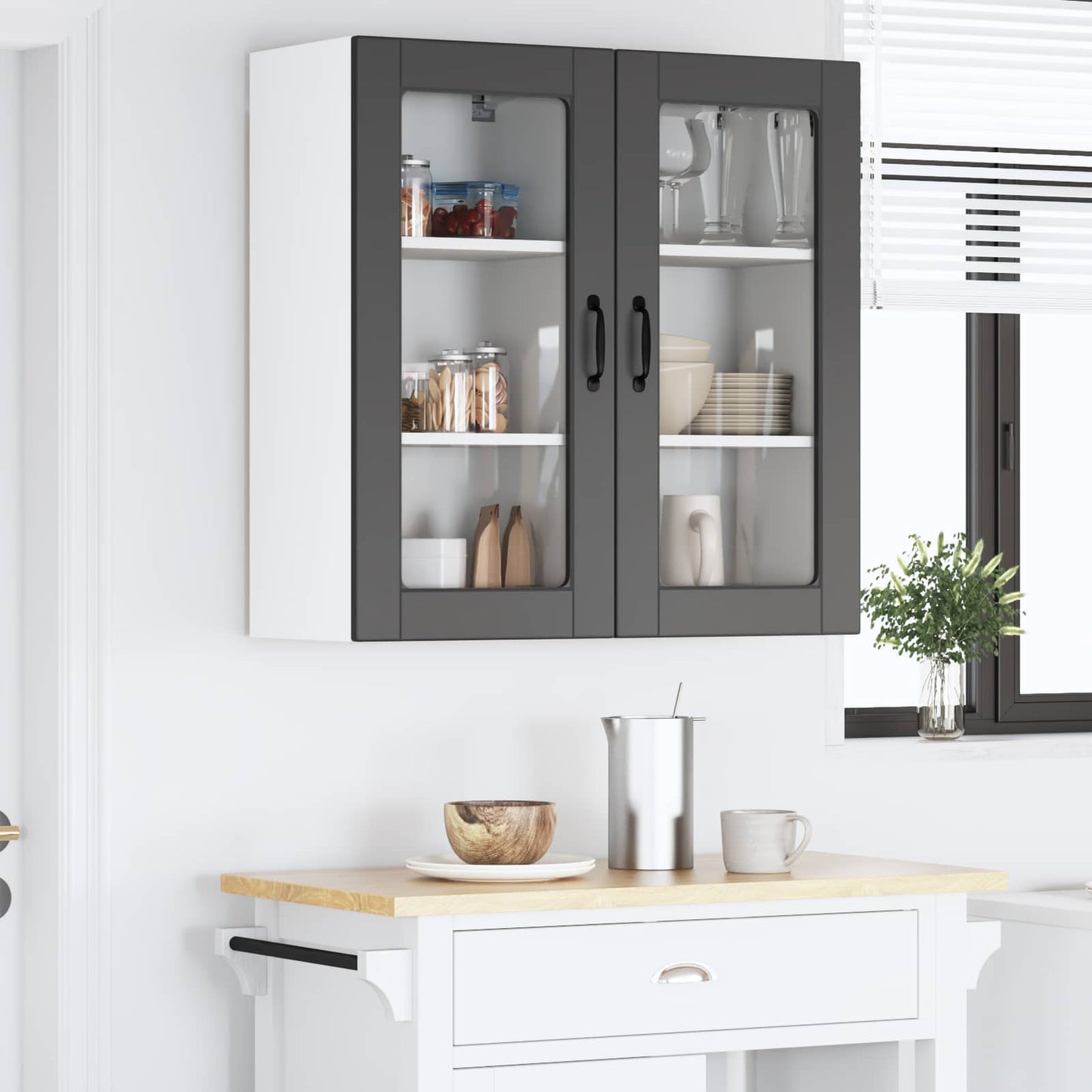 vidaXL Meuble de cuisine 2 pcs Noir 40 x 31 x 80 cm Bois d'ingénierie
